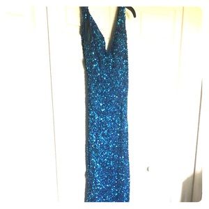 Camille La Vie Blue Sequenced Goddess Dress
